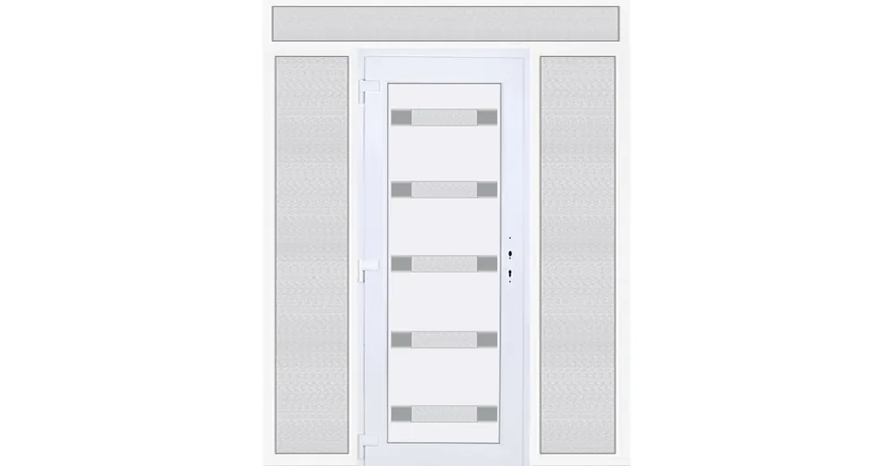 200x240 balos Hidas 5 üveges bejárati ajtó 3 rétegű üveggel extra vastag hőszigetelt panellel felül+oldalvilágítóval 5 kamrás fehér RP Biztonságos fizetés