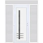 Korlátozott ajánlat Vértes 1 üveges 200x240 KIFELÉ NYÍLÓ műanyag bejárati ajtó balos fehér színben 2 rétegű üveggel Aluminium rátéttel