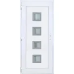 Bihar 4 üveges EXTRA hőszigetelésű 100x210 KIFELÉ NYÍLÓ műanyag bejárati ajtó balos fehér színben 3 rétegű üveggel Aluminium rátéttel RP Vedd meg most