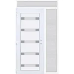 Hidas 5 üveges EXTRA hőszigetelésű 140x240 KIFELÉ NYÍLÓ műanyag bejárati ajtó balos fehér színben 3 rétegű üveggel Aluminium rátéttel RP Újdonság