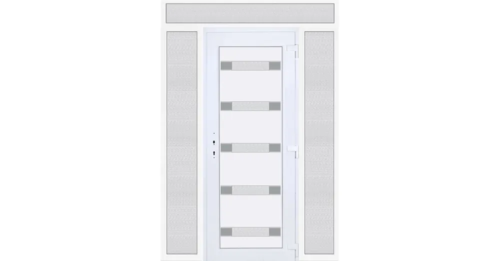Hidas 5 üveges EXTRA hőszigetelésű 180x240 KIFELÉ NYÍLÓ műanyag bejárati ajtó jobbos fehér színben 3 rétegű üveggel Aluminium rátéttel RP Újdonság