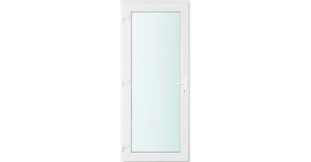 100x210 balos Seattle üveges bejárati ajtó 2 rétegű üveggel és hőszigetelt panellel 5 kamrás fehér Gyors kiszállítás