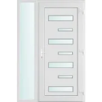 130x210 jobbos Charlotte 7 üveges bejárati ajtó 2 rétegű üveggel és hőszigetelt panellel 5 kamrás fehér Népszerű