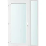 130x210 balos Seattle üveges bejárati ajtó 2 rétegű üveggel és hőszigetelt panellel 5 kamrás fehér Olcsóbb