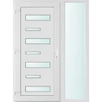 Gyors szállítás 140x210 balos Charlotte 7 üveges bejárati ajtó 2 rétegű üveggel és hőszigetelt panellel 5 kamrás fehér
