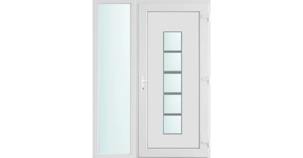 140x210 jobbos El Paso 1 üveges bejárati ajtó 2 rétegű üveggel és hőszigetelt panellel 5 kamrás fehér Prémium