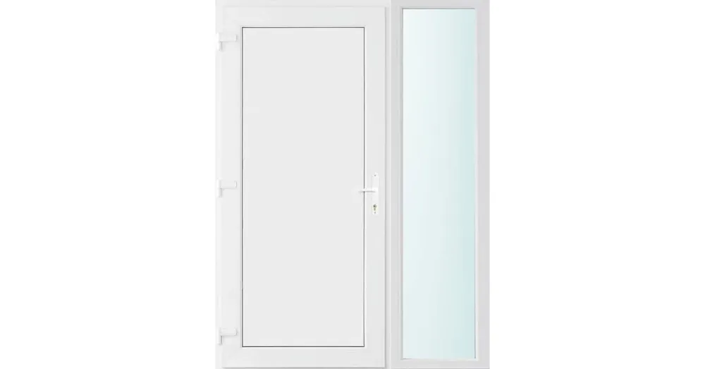 140x210 balos Los Angeles tömör bejárati ajtó 2 rétegű üveggel és hőszigetelt panellel 5 kamrás fehér Nézd meg most