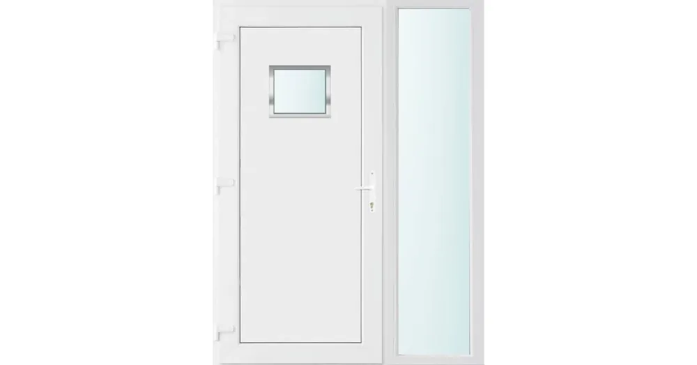 Olcsóbb 140x210 balos Chicago 1 üveges bejárati ajtó 2 rétegű üveggel és hőszigetelt panellel 5 kamrás fehér