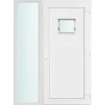 140x210 jobbos Chicago 1 üveges bejárati ajtó 2 rétegű üveggel és hőszigetelt panellel 5 kamrás fehér Gyors kiszállítás