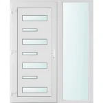 Azonnal elérhető 150x210 balos Charlotte 7 üveges bejárati ajtó 2 rétegű üveggel és hőszigetelt panellel 5 kamrás fehér