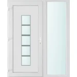 150x210 balos El Paso 1 üveges bejárati ajtó 2 rétegű üveggel és hőszigetelt panellel 5 kamrás fehér Azonnal elérhető