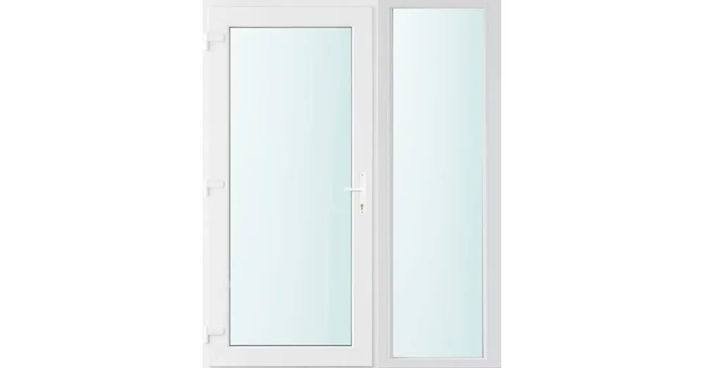150x210 balos Seattle üveges bejárati ajtó 2 rétegű üveggel és hőszigetelt panellel 5 kamrás fehér Biztonságos fizetés