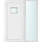 Árengedmény 150x210 balos Chicago 1 üveges bejárati ajtó 2 rétegű üveggel és hőszigetelt panellel 5 kamrás fehér