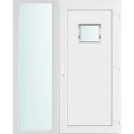 Legkelendőbb 150x210 jobbos Chicago 1 üveges bejárati ajtó 2 rétegű üveggel és hőszigetelt panellel 5 kamrás fehér