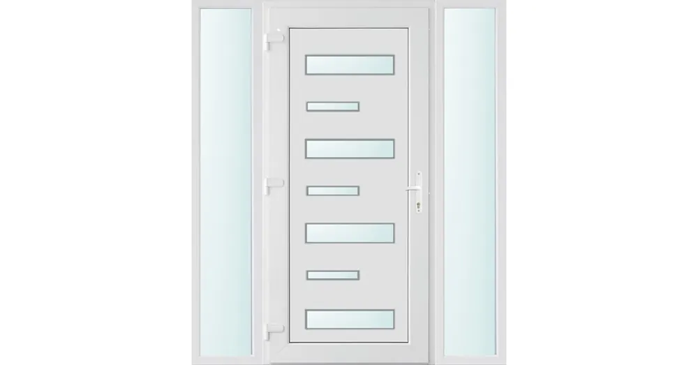 160x210 balos Charlotte 7 üveges bejárati ajtó 2 rétegű üveggel és hőszigetelt panellel 5 kamrás fehér Azonnal elérhető