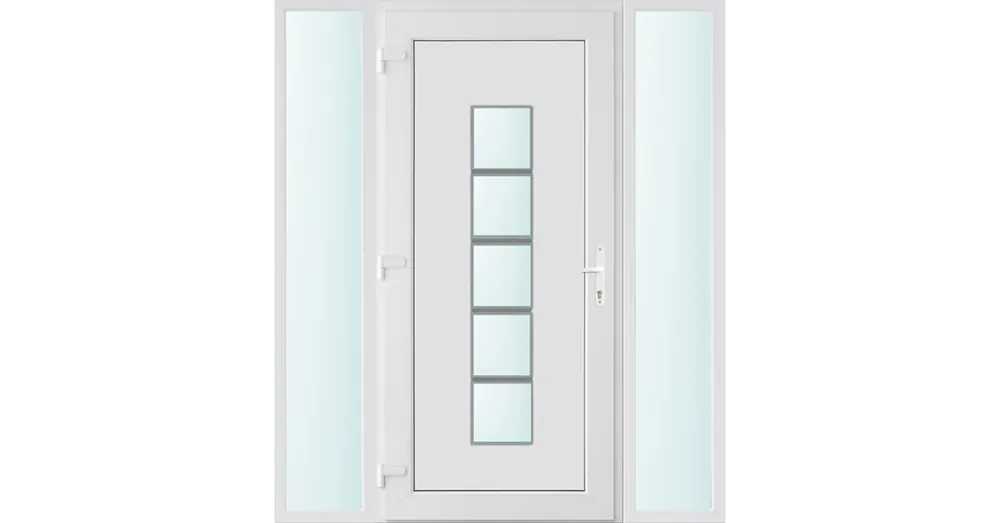 160x210 balos El Paso 1 üveges bejárati ajtó 2 rétegű üveggel és hőszigetelt panellel 5 kamrás fehér Kedvezmény