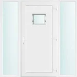 Olcsó 180x210 jobbos Chicago 1 üveges bejárati ajtó 2 rétegű üveggel és hőszigetelt panellel 5 kamrás fehér