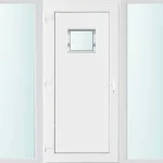 200x210 balos Chicago 1 üveges bejárati ajtó 2 rétegű üveggel és hőszigetelt panellel 5 kamrás fehér Szuper akció
