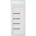 Prémium 100x240 balos Boston tömör bejárati ajtó 2 rétegű üveggel és hőszigetelt panellel 5 kamrás fehér