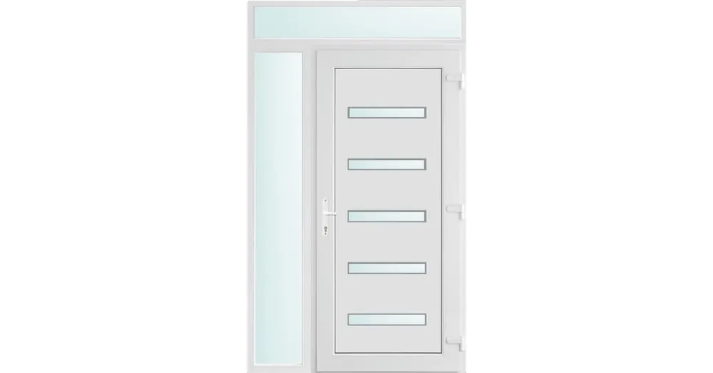 130x240 jobbos Detroit 5 üveges bejárati ajtó 2 rétegű üveggel és hőszigetelt panellel 5 kamrás fehér Biztonságos vásárlás