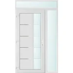 130x240 balos Memphis 1 üveges bejárati ajtó 2 rétegű üveggel és hőszigetelt panellel 5 kamrás fehér Végkiárusítás