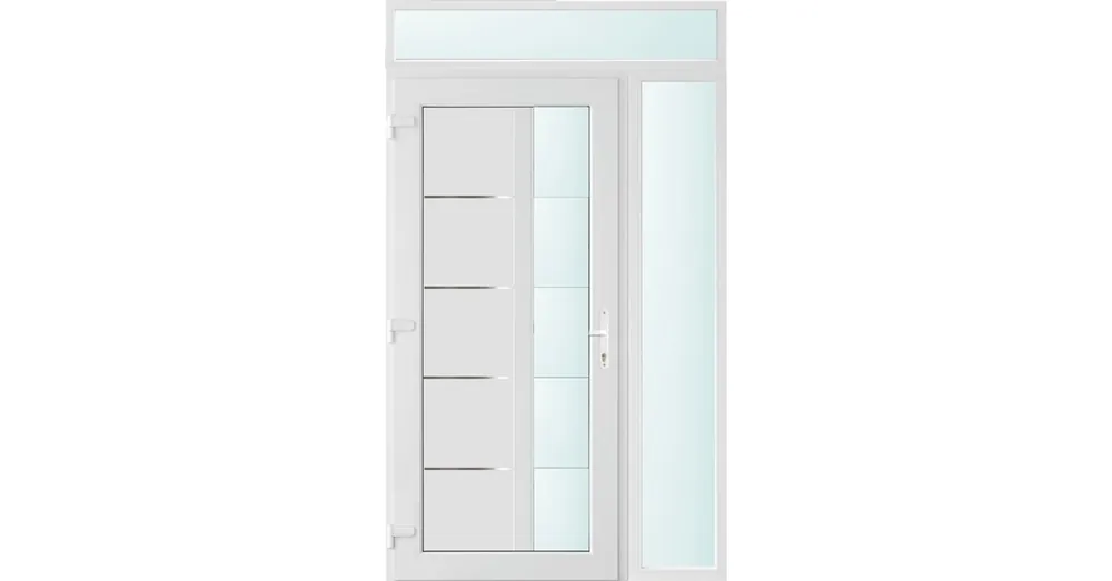 130x240 balos Memphis 1 üveges bejárati ajtó 2 rétegű üveggel és hőszigetelt panellel 5 kamrás fehér Végkiárusítás