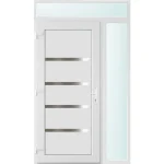 Kedvezmény 130x240 balos Boston tömör bejárati ajtó 2 rétegű üveggel és hőszigetelt panellel 5 kamrás fehér