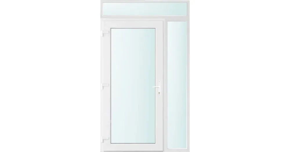 Népszerű 130x240 balos Seattle üveges bejárati ajtó 2 rétegű üveggel és hőszigetelt panellel 5 kamrás fehér