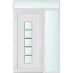 Kiárusítás 140x240 balos El Paso 1 üveges bejárati ajtó 2 rétegű üveggel és hőszigetelt panellel 5 kamrás fehér