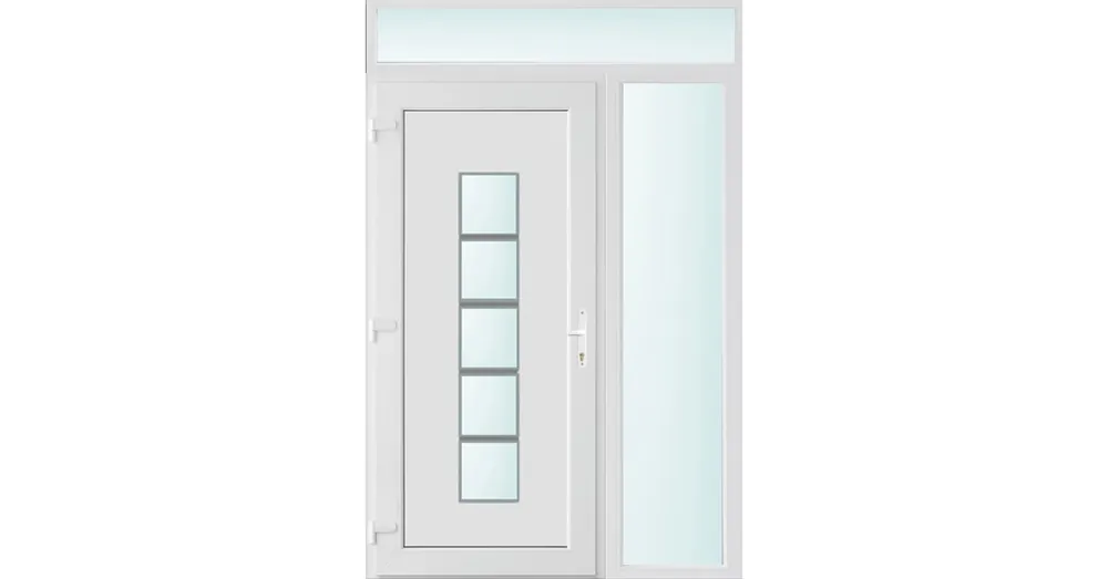 Kiárusítás 140x240 balos El Paso 1 üveges bejárati ajtó 2 rétegű üveggel és hőszigetelt panellel 5 kamrás fehér
