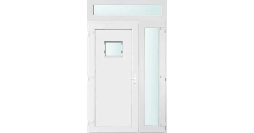 140x240 balos Chicago 1 üveges bejárati ajtó 2 rétegű üveggel és hőszigetelt panellel 5 kamrás fehér Árengedmény