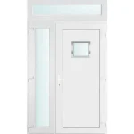140x240 jobbos Chicago 1 üveges bejárati ajtó 2 rétegű üveggel és hőszigetelt panellel 5 kamrás fehér Prémium