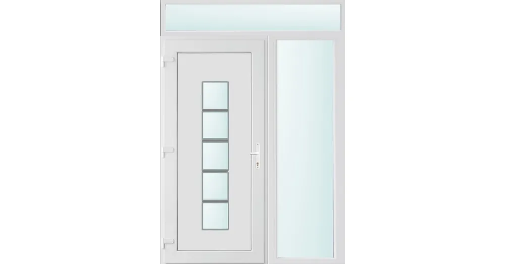Vásárlói kedvenc 150x240 balos El Paso 1 üveges bejárati ajtó 2 rétegű üveggel és hőszigetelt panellel 5 kamrás fehér