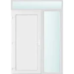 Outlet 150x240 balos Los Angeles tömör bejárati ajtó 2 rétegű üveggel és hőszigetelt panellel 5 kamrás fehér