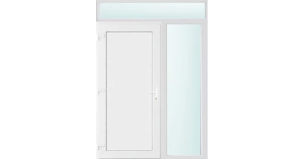 Outlet 150x240 balos Los Angeles tömör bejárati ajtó 2 rétegű üveggel és hőszigetelt panellel 5 kamrás fehér