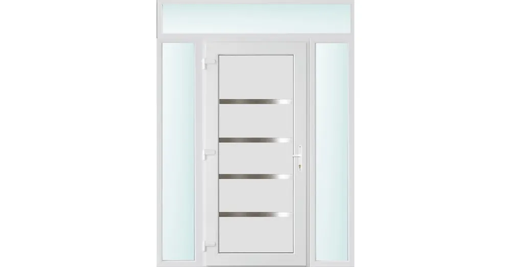 160x240 balos Boston tömör bejárati ajtó 2 rétegű üveggel és hőszigetelt panellel 5 kamrás fehér Árcsökkenés