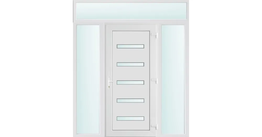 180x240 jobbos Detroit 5 üveges bejárati ajtó 2 rétegű üveggel és hőszigetelt panellel 5 kamrás fehér Vedd meg most
