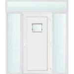 180x240 jobbos Chicago 1 üveges bejárati ajtó 2 rétegű üveggel és hőszigetelt panellel 5 kamrás fehér Outlet
