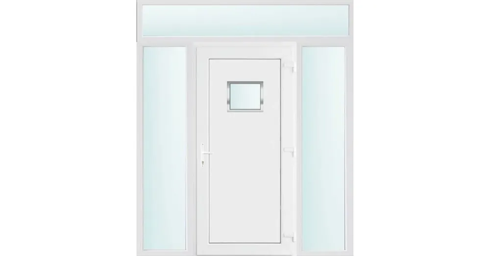 180x240 jobbos Chicago 1 üveges bejárati ajtó 2 rétegű üveggel és hőszigetelt panellel 5 kamrás fehér Outlet