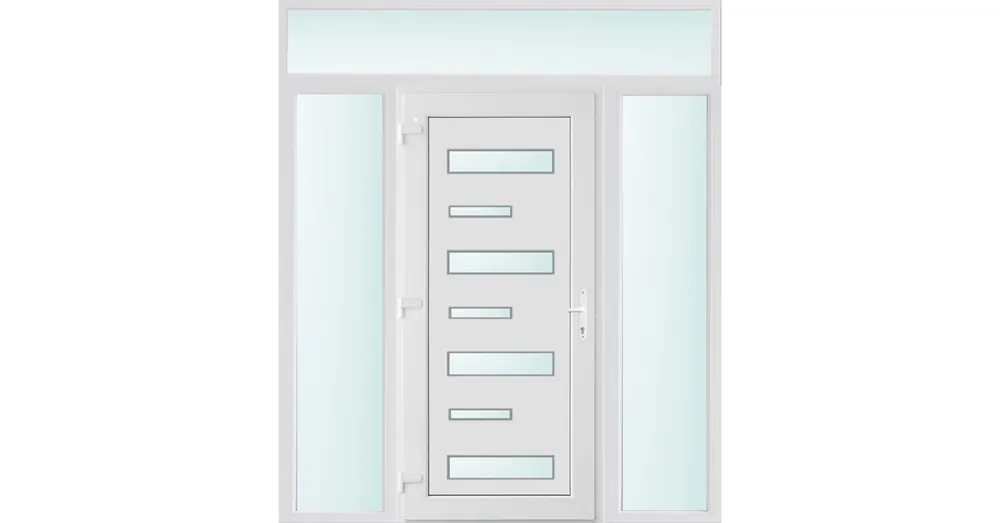 200x240 balos Charlotte 7 üveges bejárati ajtó 2 rétegű üveggel és hőszigetelt panellel 5 kamrás fehér Alacsony ár