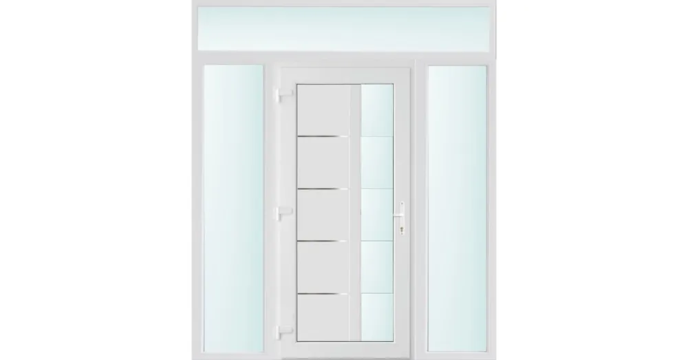 200x240 balos Memphis 1 üveges bejárati ajtó 2 rétegű üveggel és hőszigetelt panellel 5 kamrás fehér Gyors szállítás