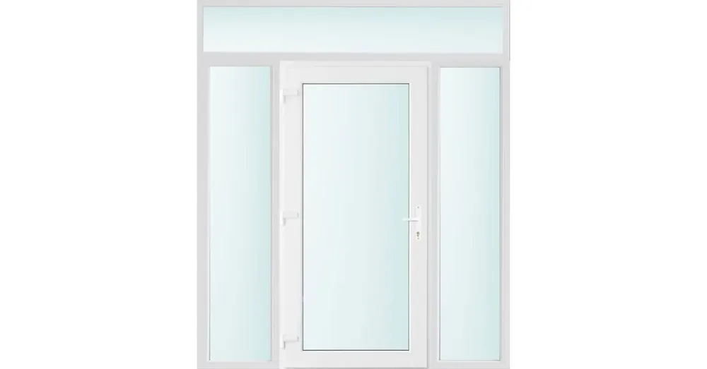 200x240 balos Seattle üveges bejárati ajtó 2 rétegű üveggel és hőszigetelt panellel 5 kamrás fehér Népszerű