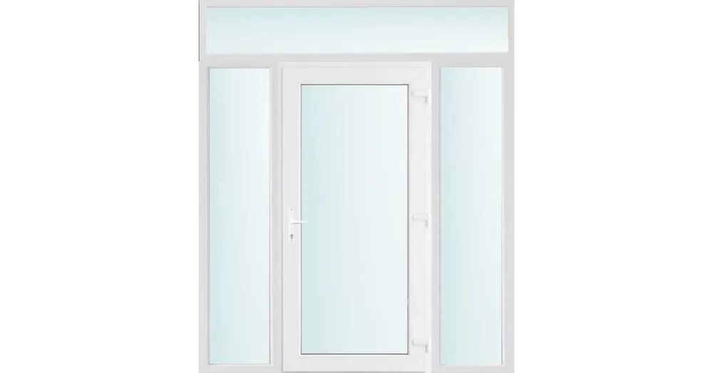 200x240 jobbos Seattle üveges bejárati ajtó 2 rétegű üveggel és hőszigetelt panellel 5 kamrás fehér Utolsó esély