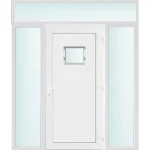 200x240 jobbos Chicago 1 üveges bejárati ajtó 2 rétegű üveggel és hőszigetelt panellel 5 kamrás fehér Outlet