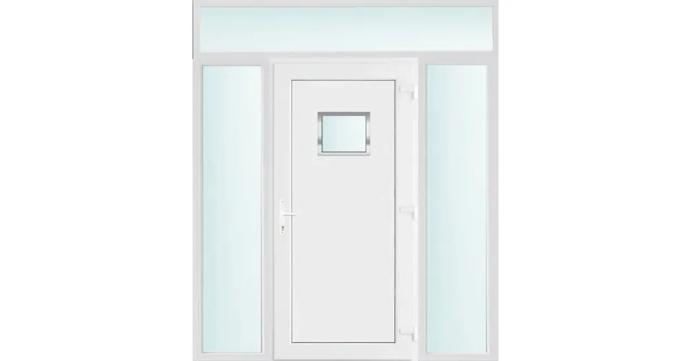 200x240 jobbos Chicago 1 üveges bejárati ajtó 2 rétegű üveggel és hőszigetelt panellel 5 kamrás fehér Outlet