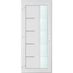 Szuper ajánlat 100x210 balos Memphis 1 üveges bejárati ajtó 3 rétegű üveggel és hőszigetelt panellel 5 kamrás fehér
