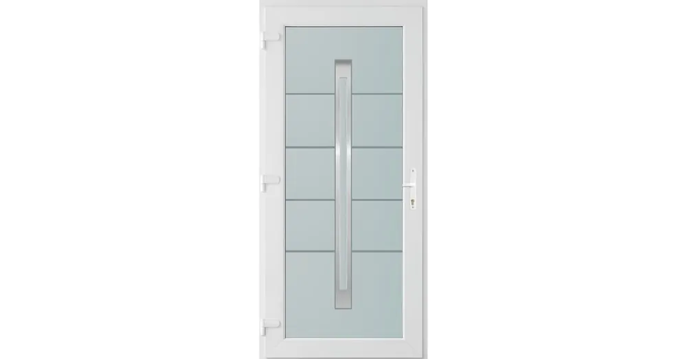 100x210 balos Phoenix 1 üveges bejárati ajtó 3 rétegű üveggel és hőszigetelt panellel 5 kamrás fehér Kedvezményes ár