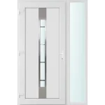 130x210 balos Philadelphia 1 üveges bejárati ajtó 3 rétegű üveggel és hőszigetelt panellel 5 kamrás fehér Azonnali szállítás