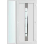 Bestseller 130x210 jobbos Philadelphia 1 üveges bejárati ajtó 3 rétegű üveggel és hőszigetelt panellel 5 kamrás fehér