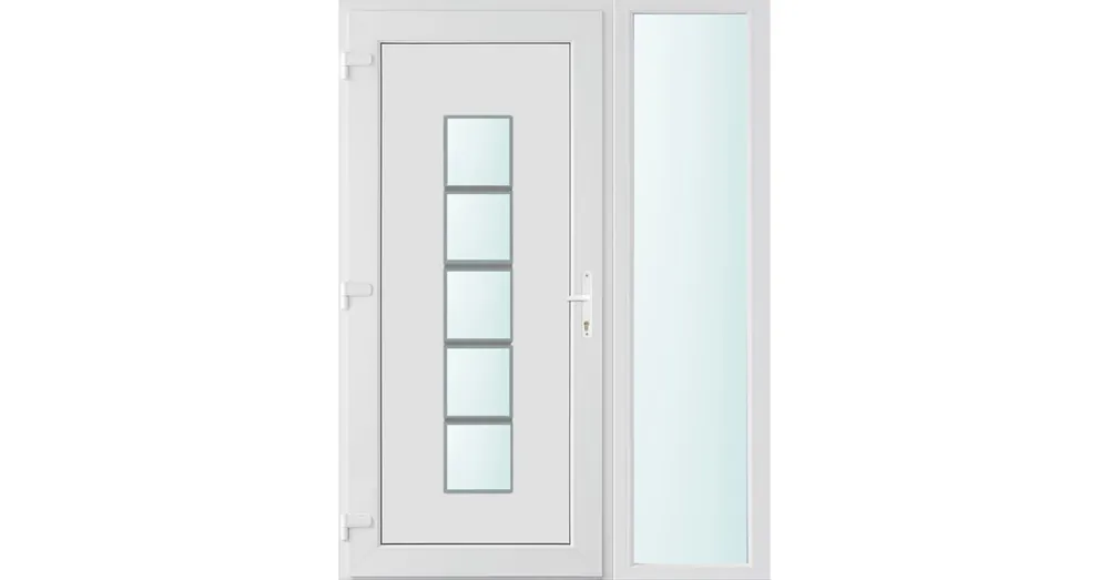 140x210 balos El Paso 1 üveges bejárati ajtó 3 rétegű üveggel és hőszigetelt panellel 5 kamrás fehér Ne maradj le